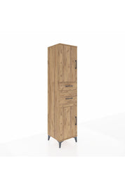 Hyperion Dolap 4 Raflı 2 Çekmeceli Tek Kapaklı 44x44x195 Çam-Çam