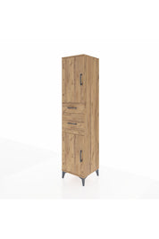 Hyperion Dolap 4 Raflı 2 Çekmeceli Tek Kapaklı 44x44x195 Çam-Çam