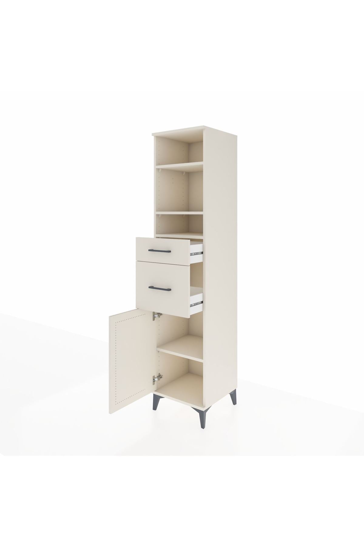 Hyperion Dolap 4 Raflı 2 Çekmeceli Tek Kapaklı 44x44x195 Aytaşı-Aytaşı