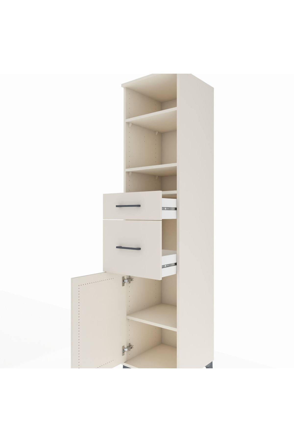 Hyperion Dolap 4 Raflı 2 Çekmeceli Tek Kapaklı 44x44x195 Aytaşı-Aytaşı