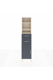 Hyperion Dolap 4 Raflı 2 Çekmeceli Tek Kapaklı 44x44x195 Aytaşı-Antrasit