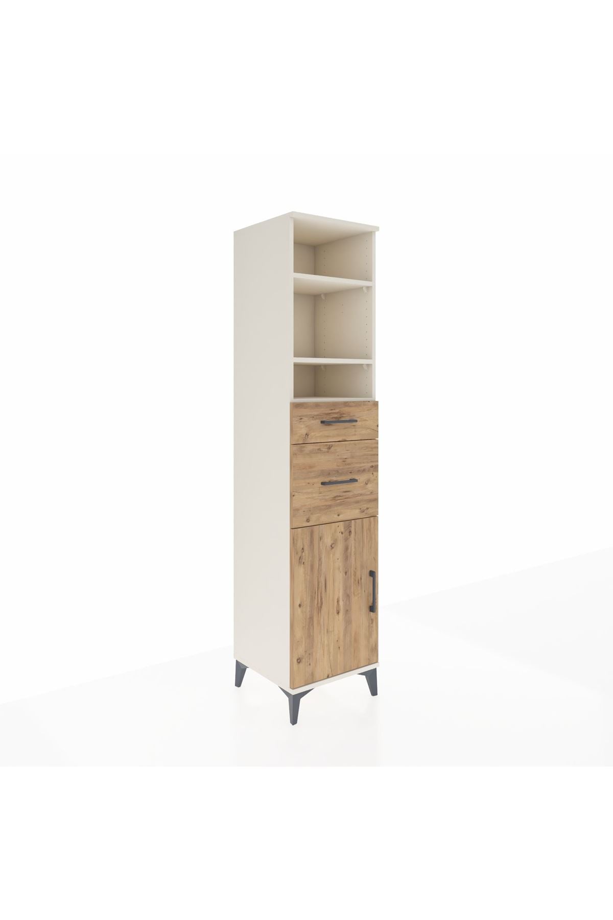 Hyperion Dolap 4 Raflı 2 Çekmeceli Tek Kapaklı 44x44x195 Aytaşı-Çam