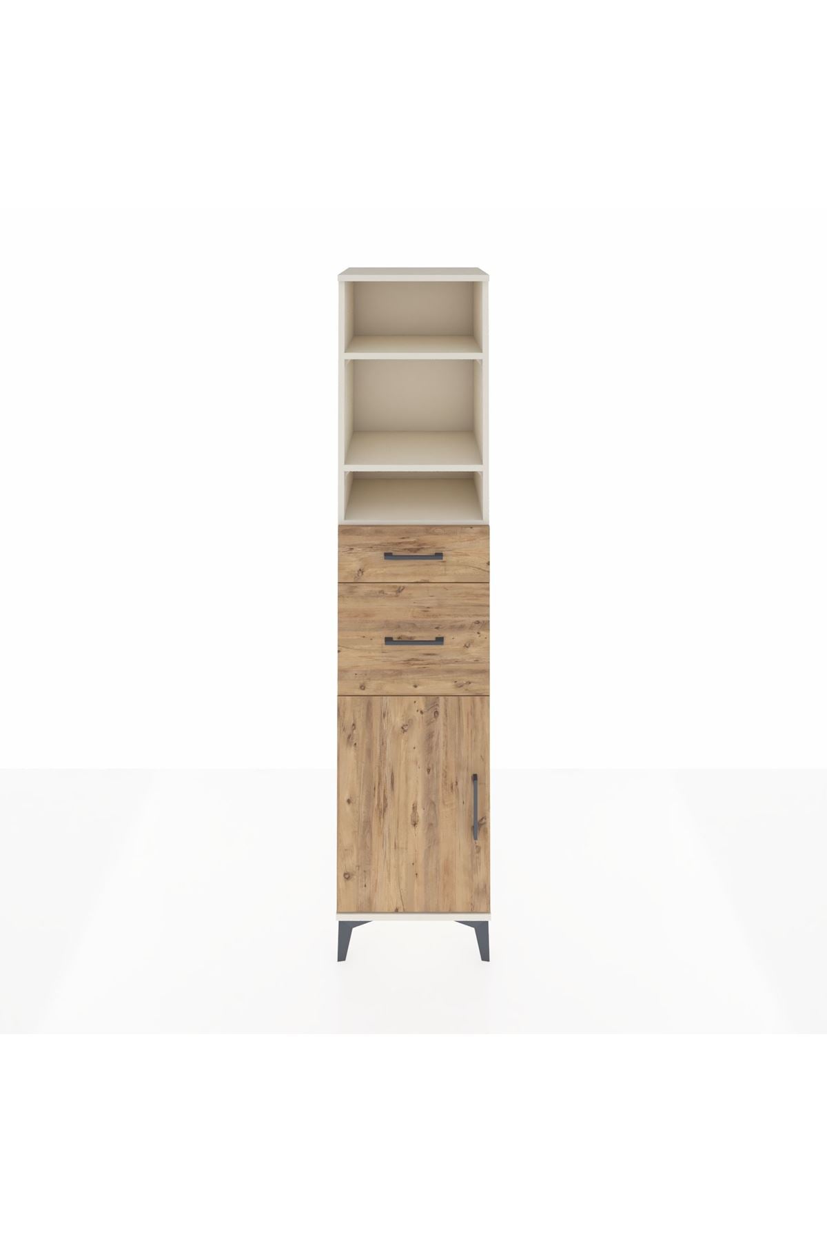 Hyperion Dolap 4 Raflı 2 Çekmeceli Tek Kapaklı 44x44x195 Aytaşı-Çam