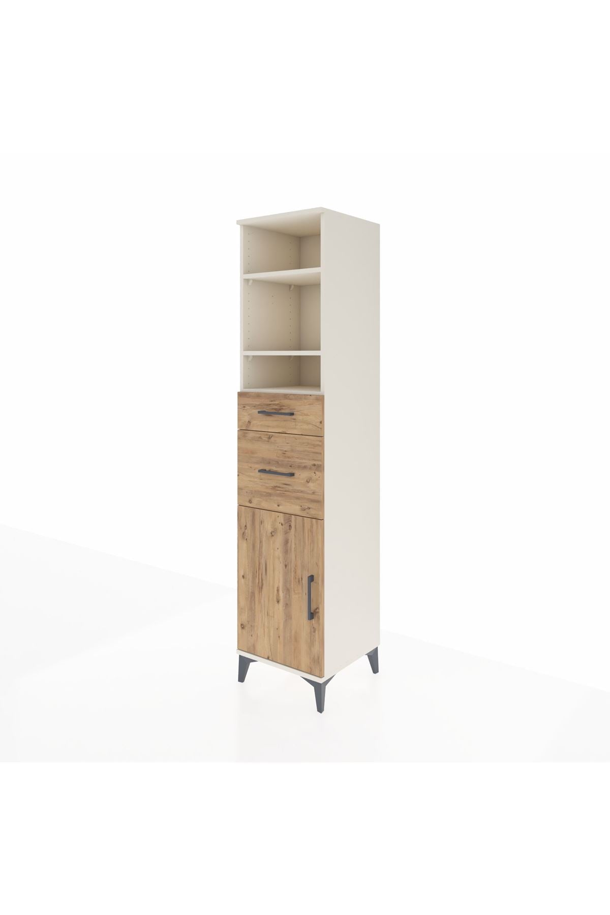 Hyperion Dolap 4 Raflı 2 Çekmeceli Tek Kapaklı 44x44x195 Aytaşı-Çam