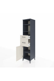 Hyperion Dolap 4 Raflı 2 Çekmeceli Tek Kapaklı 44x44x195 Antrasit-Aytaşı