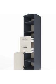 Hyperion Dolap 4 Raflı 2 Çekmeceli Tek Kapaklı 44x44x195 Antrasit-Aytaşı