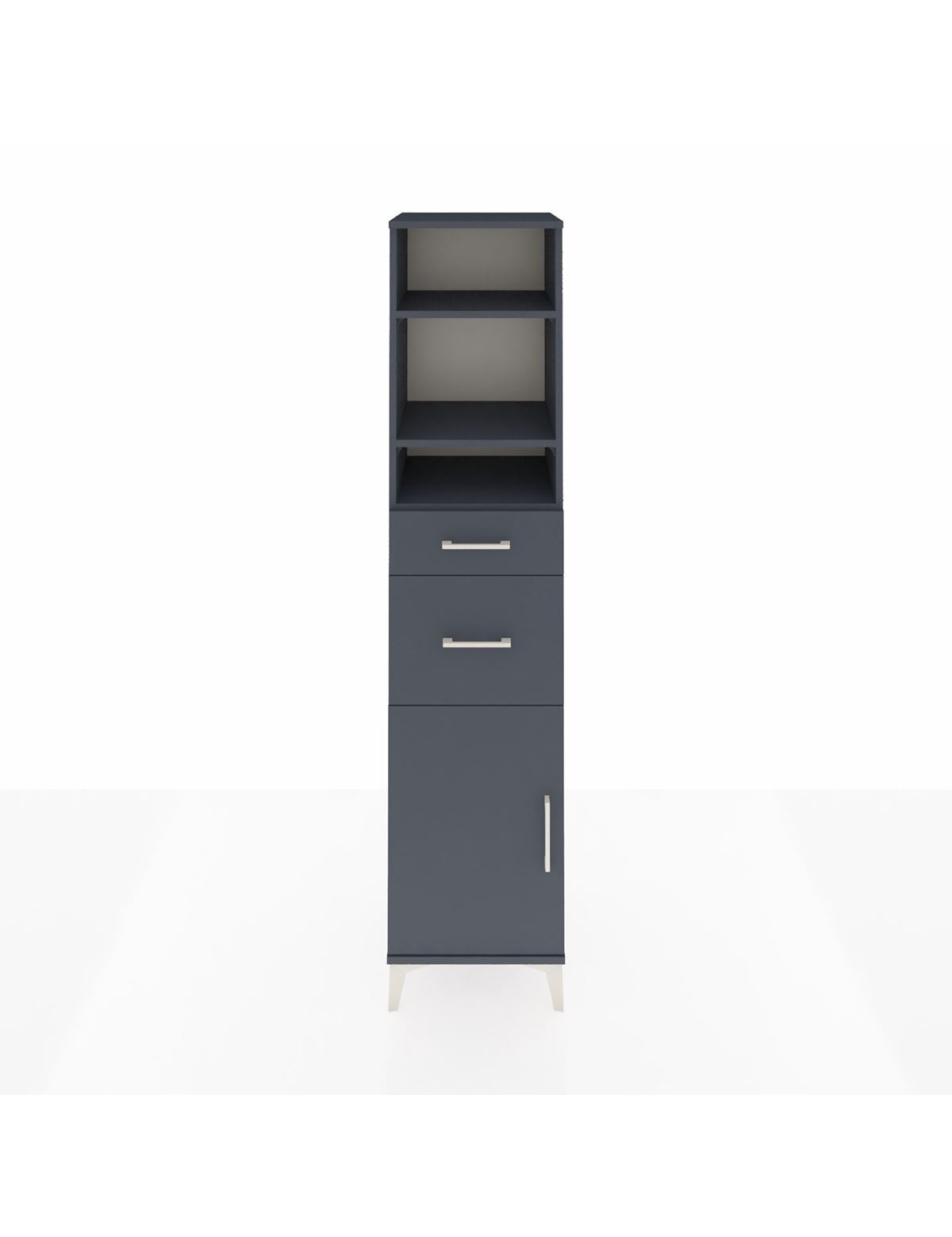 Hyperion Dolap 4 Raflı 2 Çekmeceli Tek Kapaklı 44x44x195 Antrasit-Antrasit