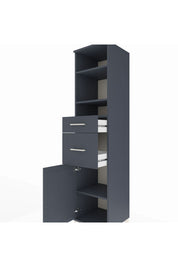 Hyperion Dolap 4 Raflı 2 Çekmeceli Tek Kapaklı 44x44x195 Antrasit-Antrasit