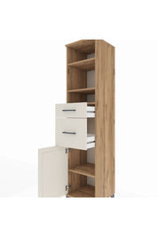 Hyperion Dolap 4 Raflı 2 Çekmeceli Tek Kapaklı 44x44x195 Çam-Aytaşı