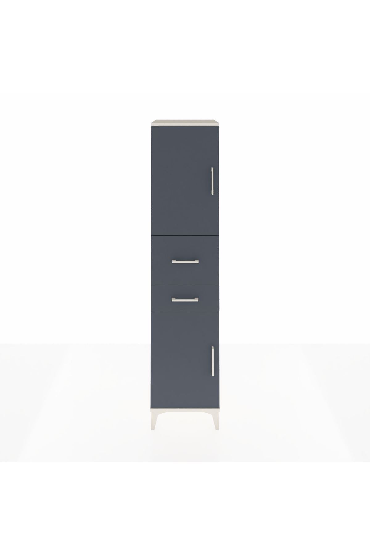 Hyperion Dolap 4 Raflı 2 Çekmeceli 2 Kapaklı 44x44x195 Aytaşı-Antrasit