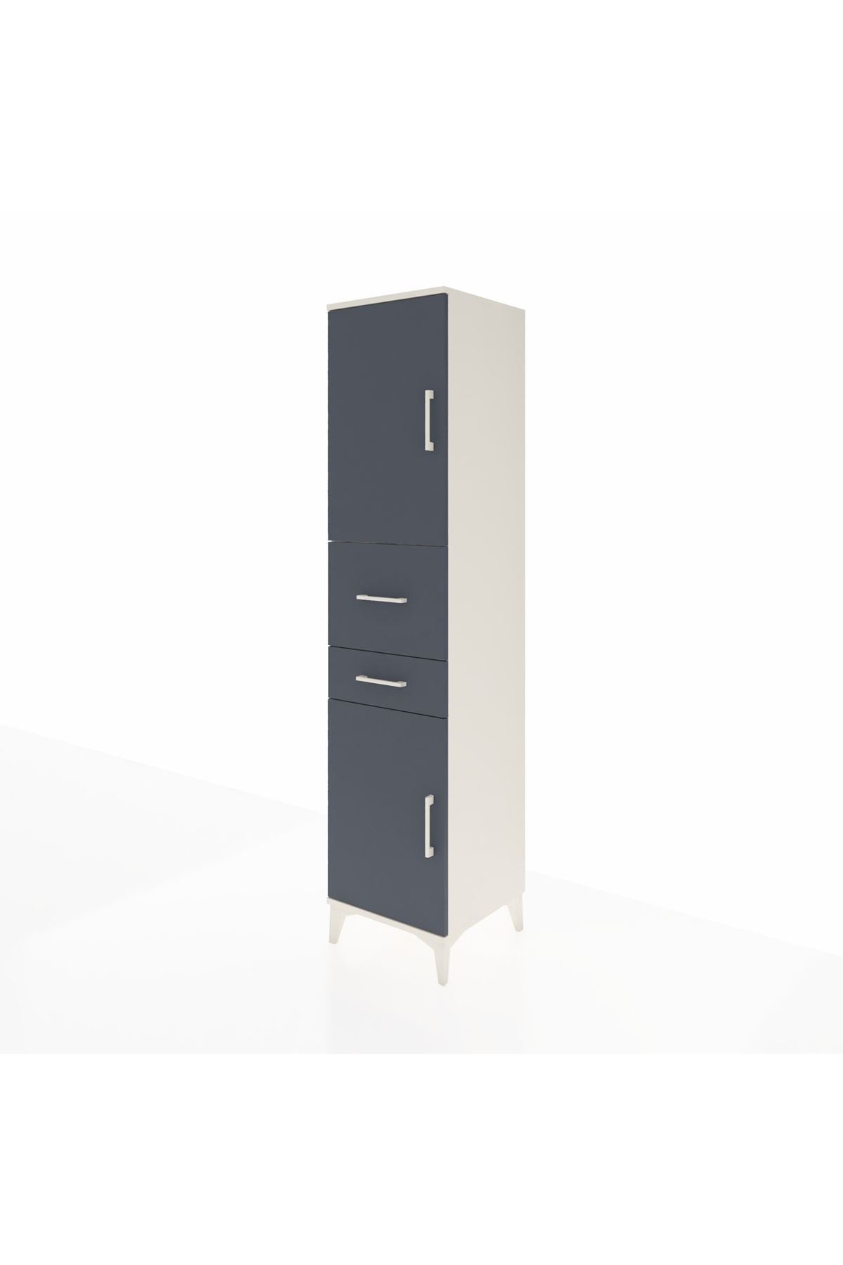 Hyperion Dolap 4 Raflı 2 Çekmeceli 2 Kapaklı 44x44x195 Aytaşı-Antrasit