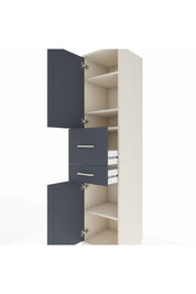 Hyperion Dolap 4 Raflı 2 Çekmeceli 2 Kapaklı 44x44x195 Aytaşı-Antrasit