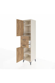 Hyperion Dolap 4 Raflı 2 Çekmeceli 2 Kapaklı 44x44x195 Aytaşı-Çam