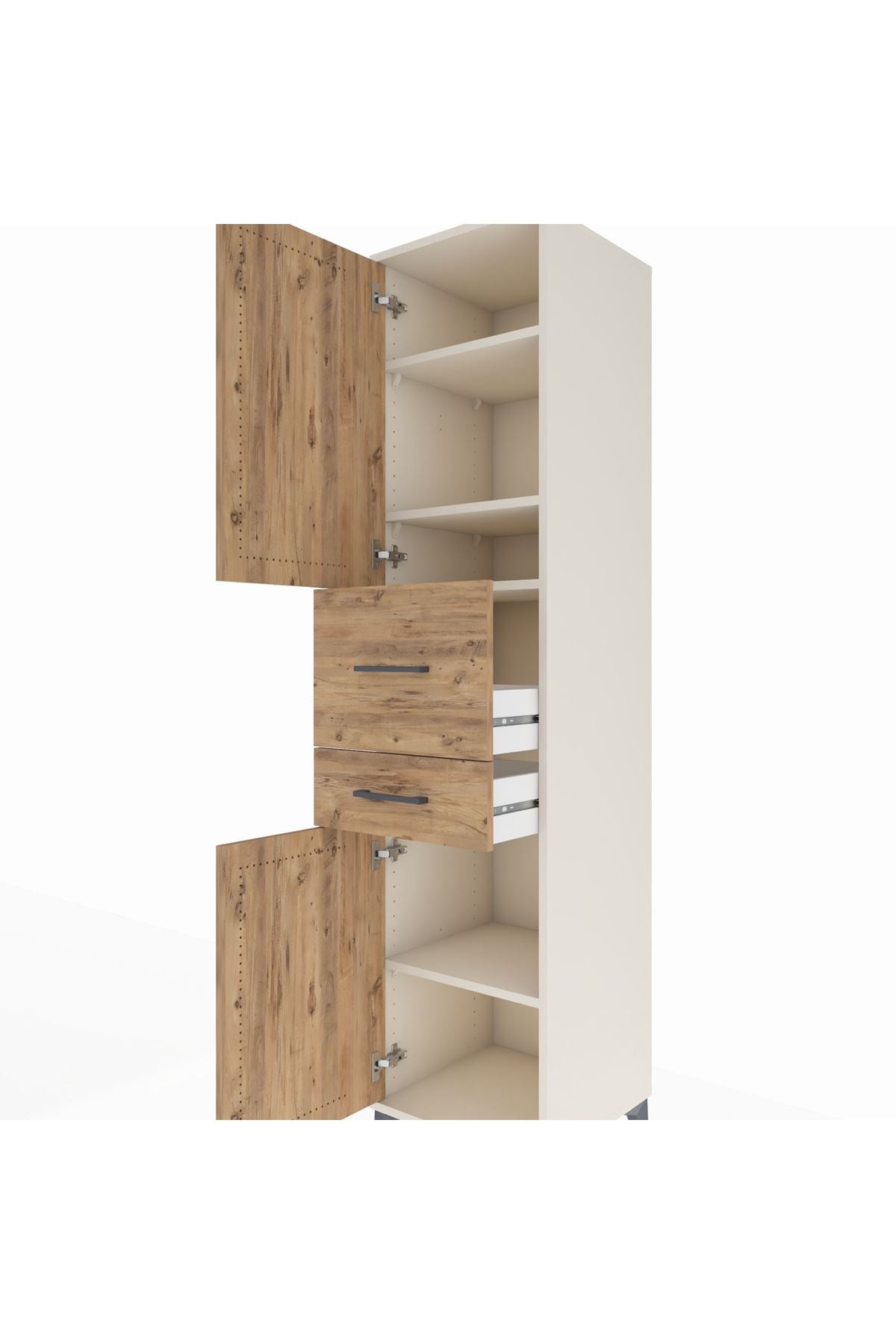 Hyperion Dolap 4 Raflı 2 Çekmeceli 2 Kapaklı 44x44x195 Aytaşı-Çam