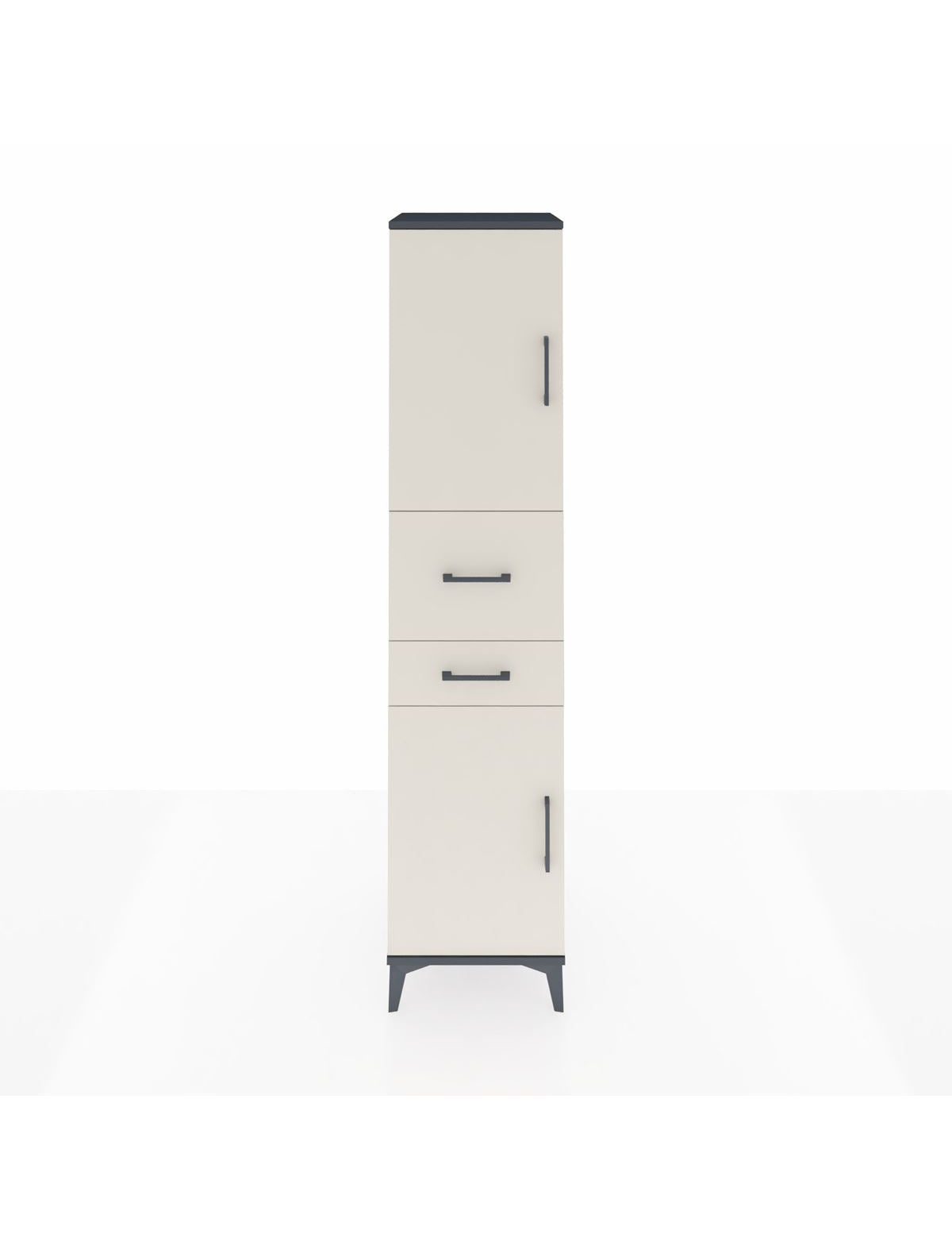 Hyperion Dolap 4 Raflı 2 Çekmeceli 2 Kapaklı 44x44x195 Antrasit-Aytaşı