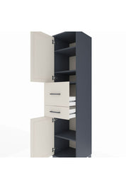 Hyperion Dolap 4 Raflı 2 Çekmeceli 2 Kapaklı 44x44x195 Antrasit-Aytaşı