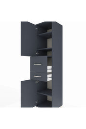 Hyperion Dolap 4 Raflı 2 Çekmeceli 2 Kapaklı 44x44x195 Antrasit-Antrasit