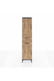 Hyperion Dolap 4 Raflı 2 Çekmeceli 2 Kapaklı 44x44x195 Antrasit-Çam