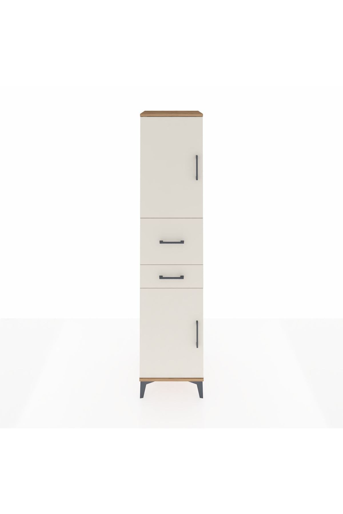Hyperion Dolap 4 Raflı 2 Çekmeceli 2 Kapaklı 44x44x195 Çam-Aytaşı
