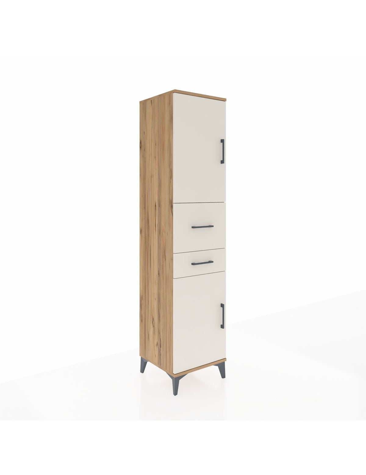 Hyperion Dolap 4 Raflı 2 Çekmeceli 2 Kapaklı 44x44x195 Çam-Aytaşı