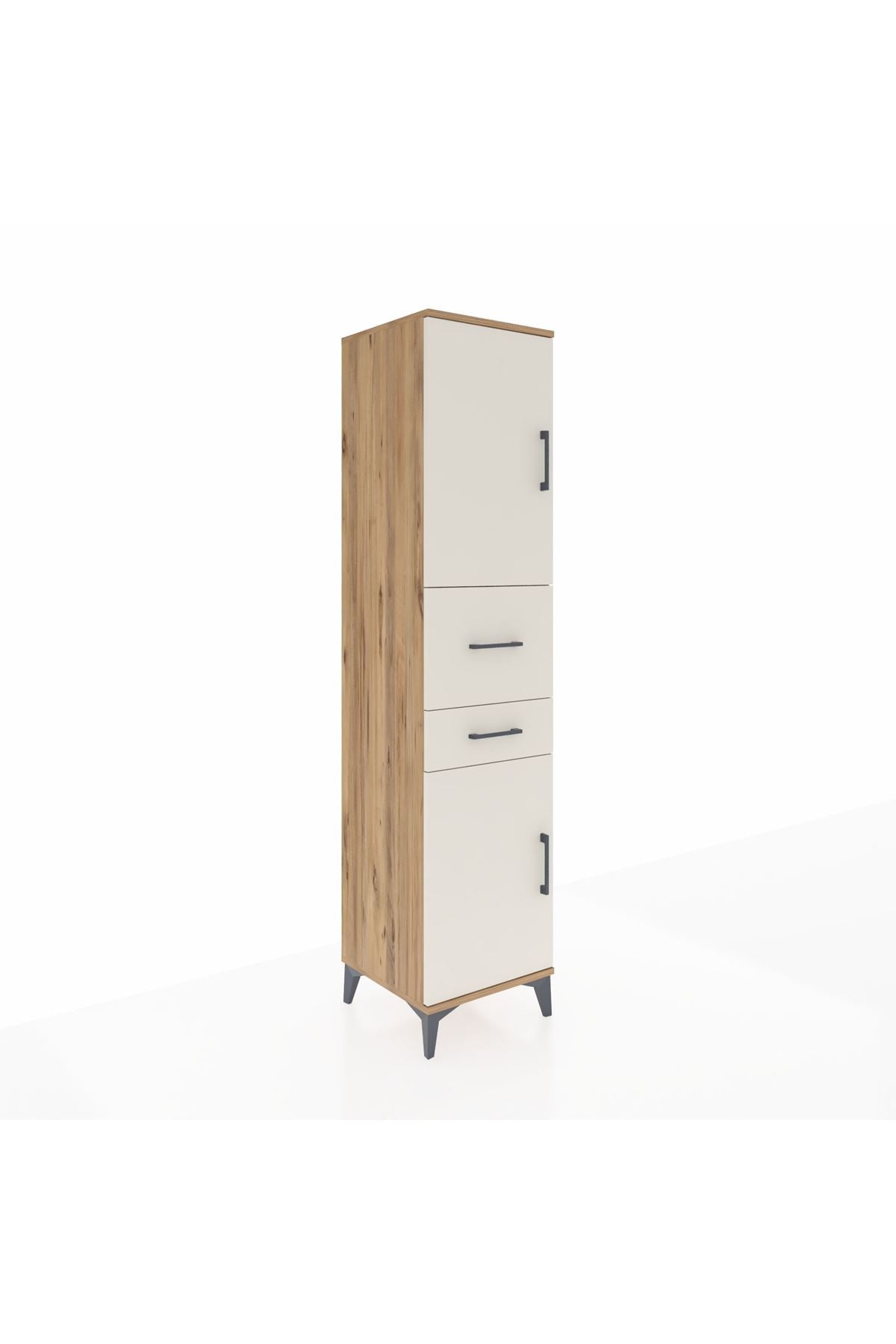 Hyperion Dolap 4 Raflı 2 Çekmeceli 2 Kapaklı 44x44x195 Çam-Aytaşı