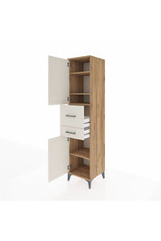 Hyperion Dolap 4 Raflı 2 Çekmeceli 2 Kapaklı 44x44x195 Çam-Aytaşı