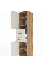 Hyperion Dolap 4 Raflı 2 Çekmeceli 2 Kapaklı 44x44x195 Çam-Aytaşı