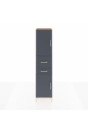 Hyperion Dolap 4 Raflı 2 Çekmeceli 2 Kapaklı 44x44x195 Çam-Antrasit