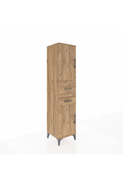 Hyperion Dolap 4 Raflı 2 Çekmeceli 2 Kapaklı 44x44x195 Çam-Çam