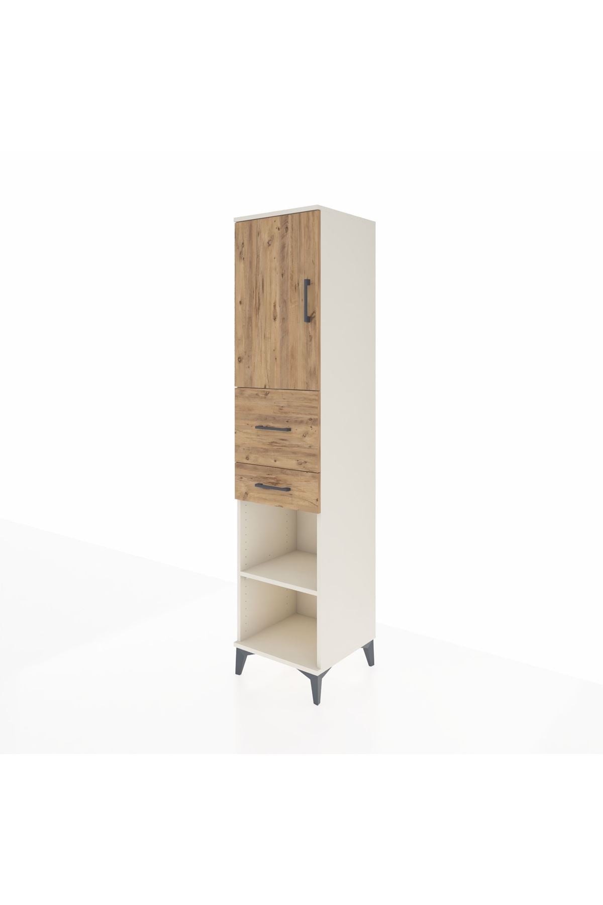 Hyperion Dolap 4 Raflı 2 Çekmeceli Tek Kapaklı 44x44x195 Aytaşı-Çam