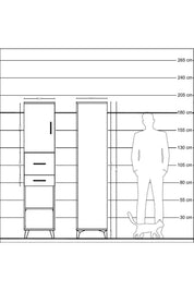 Hyperion Dolap 4 Raflı 2 Çekmeceli Tek Kapaklı 44x44x195 Aytaşı-Çam