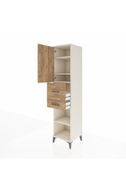 Hyperion Dolap 4 Raflı 2 Çekmeceli Tek Kapaklı 44x44x195 Aytaşı-Çam