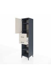 Hyperion Dolap 4 Raflı 2 Çekmeceli Tek Kapaklı 44x44x195 Antrasit-Aytaşı