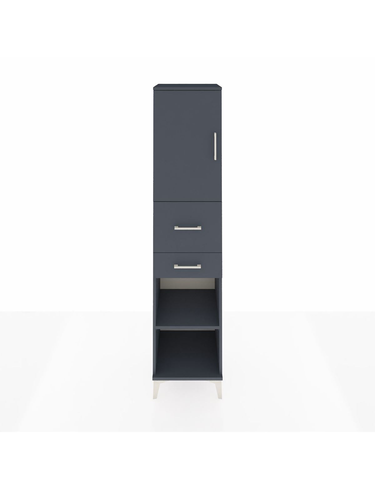 Hyperion Dolap 4 Raflı 2 Çekmeceli Tek Kapaklı 44x44x195 Antrasit-Antrasit