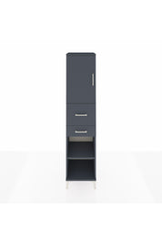 Hyperion Dolap 4 Raflı 2 Çekmeceli Tek Kapaklı 44x44x195 Antrasit-Antrasit