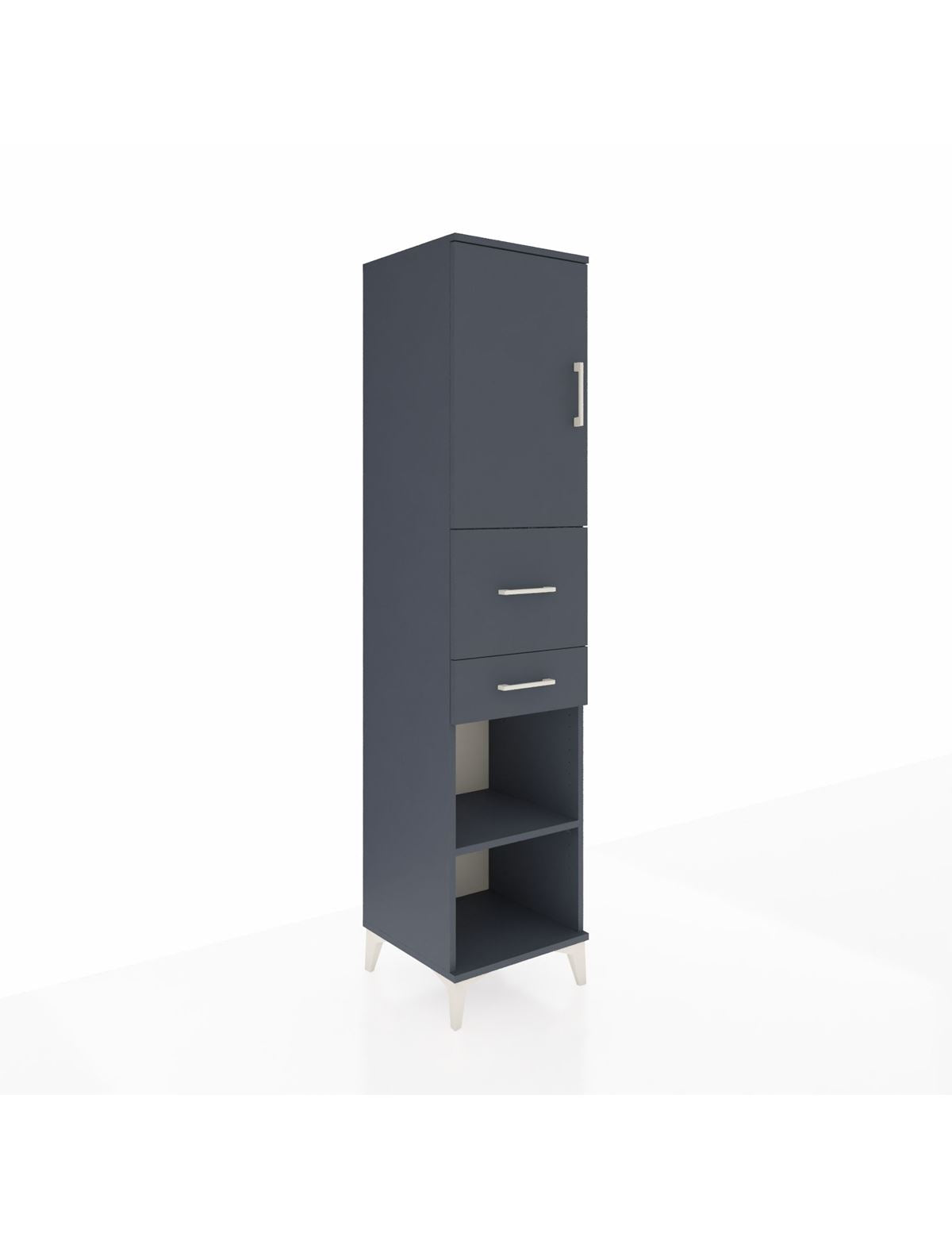 Hyperion Dolap 4 Raflı 2 Çekmeceli Tek Kapaklı 44x44x195 Antrasit-Antrasit