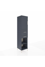 Hyperion Dolap 4 Raflı 2 Çekmeceli Tek Kapaklı 44x44x195 Antrasit-Antrasit