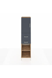 Hyperion Dolap 4 Raflı 2 Çekmeceli Tek Kapaklı 44x44x195 Çam-Antrasit