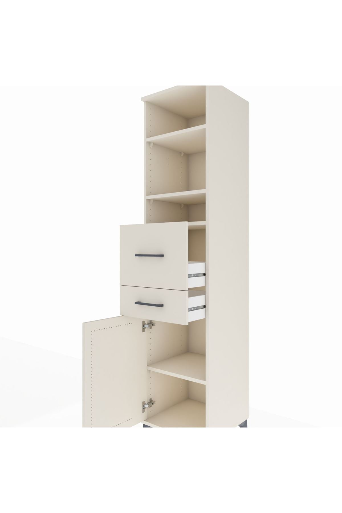 Hyperion Dolap 4 Raflı 2 Çekmeceli Tek Kapaklı 44x44x195 Aytaşı-Aytaşı