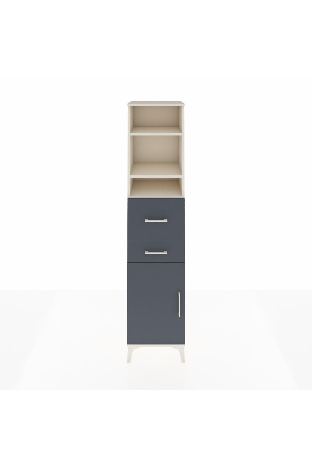 Hyperion Dolap 4 Raflı 2 Çekmeceli Tek Kapaklı 44x44x195 Aytaşı-Antrasit