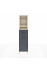 Hyperion Dolap 4 Raflı 2 Çekmeceli Tek Kapaklı 44x44x195 Aytaşı-Antrasit