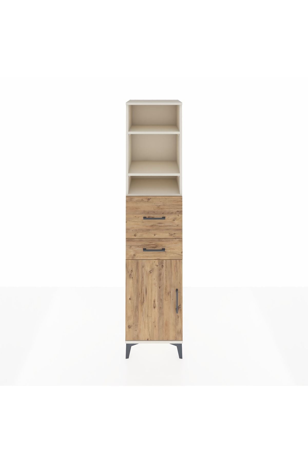 Hyperion Dolap 4 Raflı 2 Çekmeceli Tek Kapaklı 44x44x195 Aytaşı-Çam