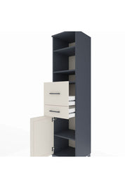 Hyperion Dolap 4 Raflı 2 Çekmeceli Tek Kapaklı 44x44x195 Antrasit-Aytaşı