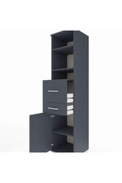 Hyperion Dolap 4 Raflı 2 Çekmeceli Tek Kapaklı 44x44x195 Antrasit-Antrasit