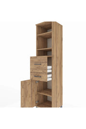 Hyperion Dolap 4 Raflı 2 Çekmeceli Tek Kapaklı 44x44x195 Çam-Çam