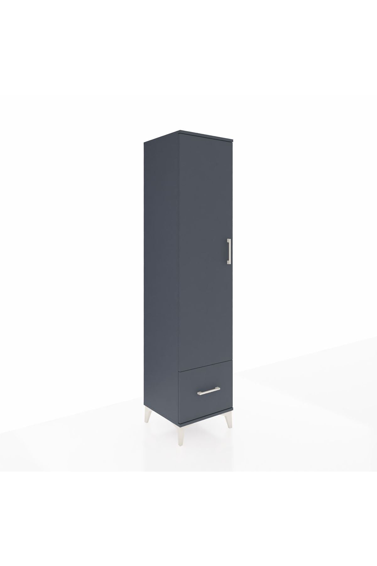 Hyperion Dolap 3 Raflı Tek Çekmeceli Tek Askılı 44x44x195 Antrasit-Antrasit