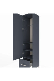 Hyperion Dolap 3 Raflı Tek Çekmeceli Tek Askılı 44x44x195 Antrasit-Antrasit