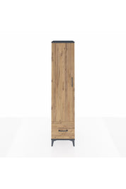 Hyperion Dolap 3 Raflı Tek Çekmeceli Tek Askılı 44x44x195 Antrasit-Çam