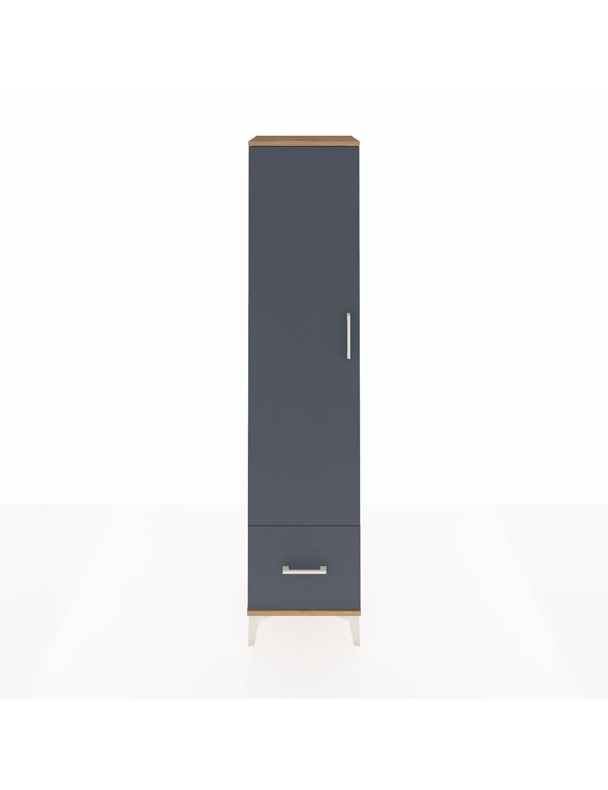 Hyperion Dolap 3 Raflı Tek Çekmeceli Tek Askılı 44x44x195 Çam-Antrasit