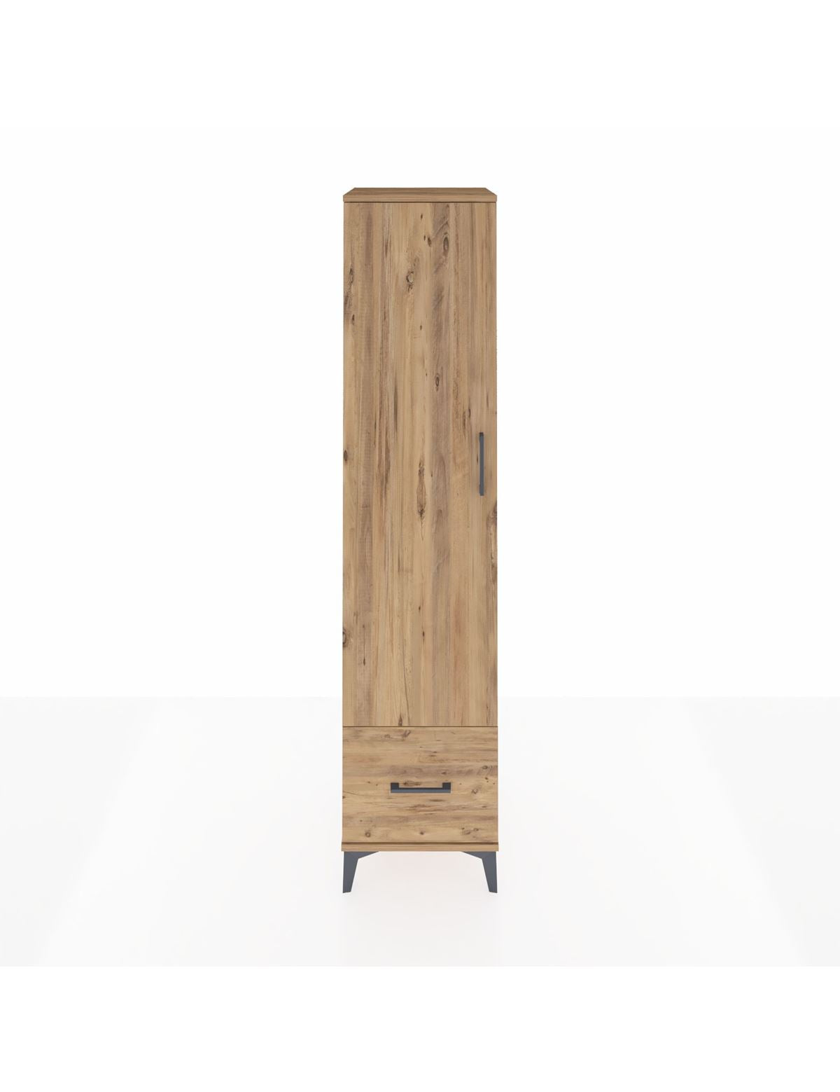 Hyperion Dolap 3 Raflı Tek Çekmeceli Tek Askılı 44x44x195 Çam-Çam